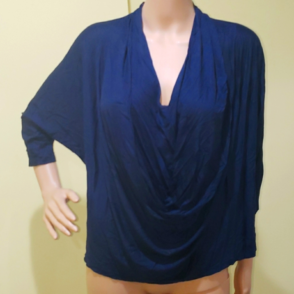 Ann Taylor size S navy 3/4 sleeve blouse